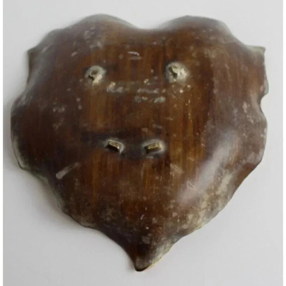 Vtg 1965 ORANGE Large MCM Treasure Craft Leaf Shaped Nut / Candy Dish Stamped - Picture 2 of 2